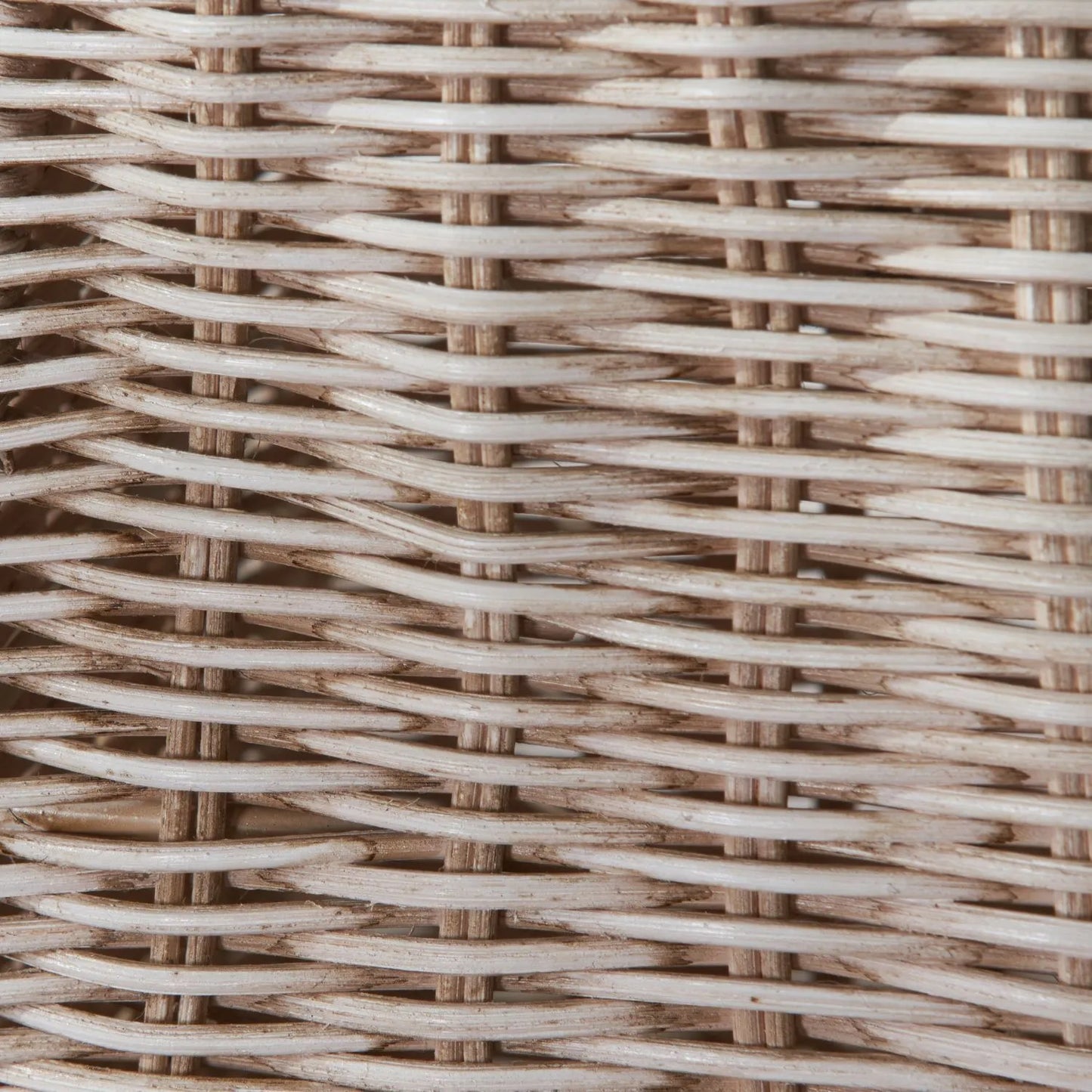 Antique Cream-Washed Rattan Pyramid Table Lamp with 35cm Cream Cotton Tapered Lampshade – Woven Natural Table Light 65x35x35cm | Click Style