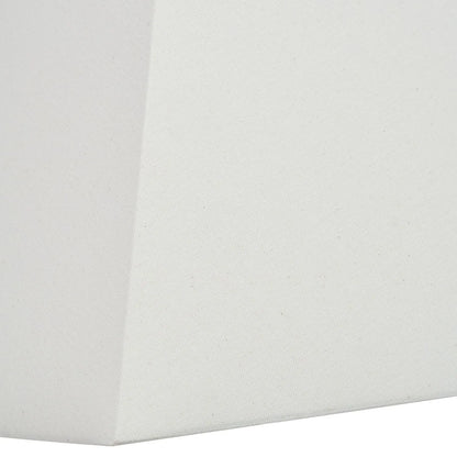 Antique Cream-Washed Rattan Pyramid Table Lamp with 35cm Cream Cotton Tapered Lampshade – Woven Natural Table Light 65x35x35cm | Click Style