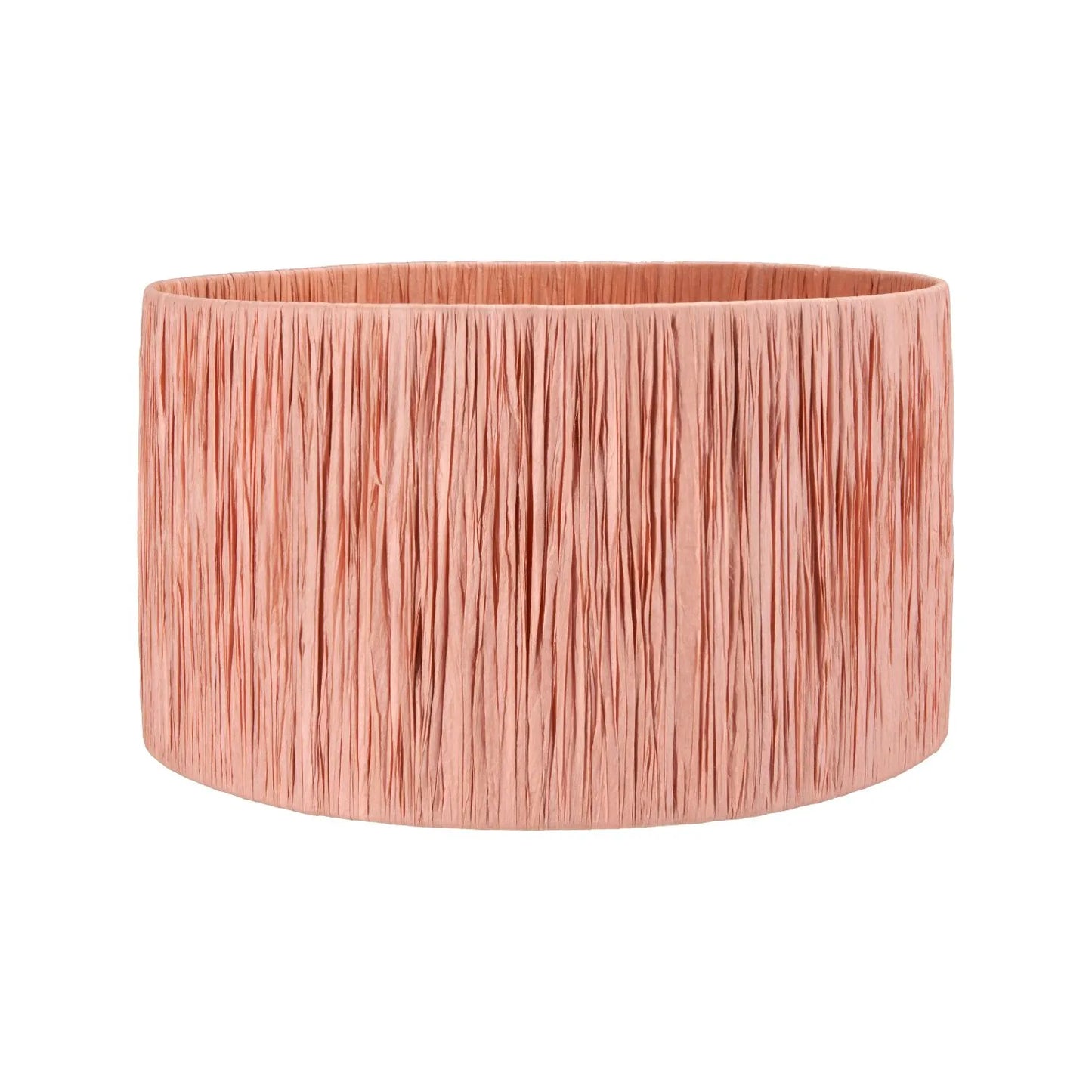 Apricot Peach Raffia Drum Lampshade with Wrapped Textured Finish – Light Shade for Ceiling Table & Floor Lamps 30cm/12in - Click Style