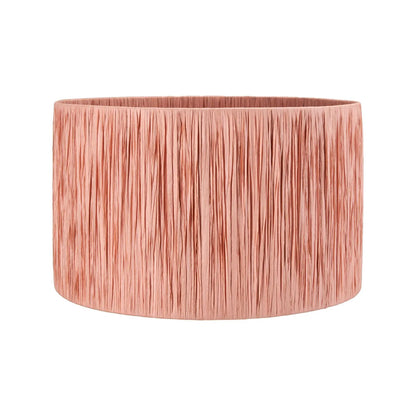 Apricot Peach Raffia Drum Lampshade with Wrapped Textured Finish – Light Shade for Ceiling Table & Floor Lamps 35cm/14in - Click Style