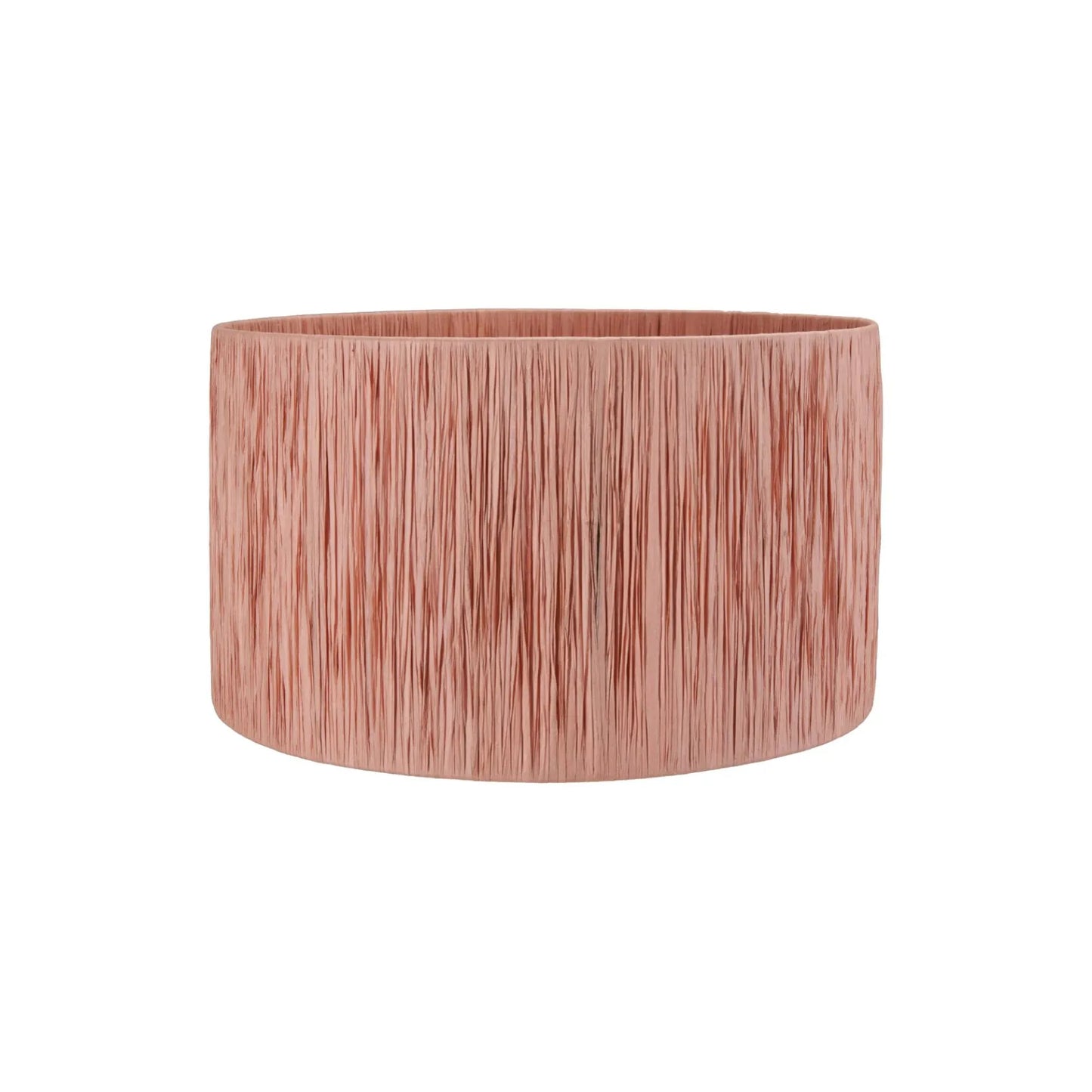 Apricot Peach Raffia Drum Lampshade with Wrapped Textured Finish – Light Shade for Ceiling Table & Floor Lamps 40cm/16in - Click Style
