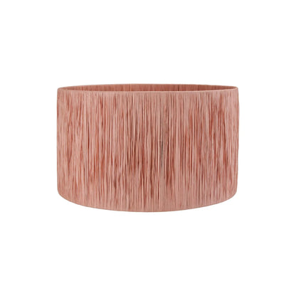 Apricot Peach Raffia Drum Lampshade with Wrapped Textured Finish – Light Shade for Ceiling Table & Floor Lamps 40cm/16in - Click Style