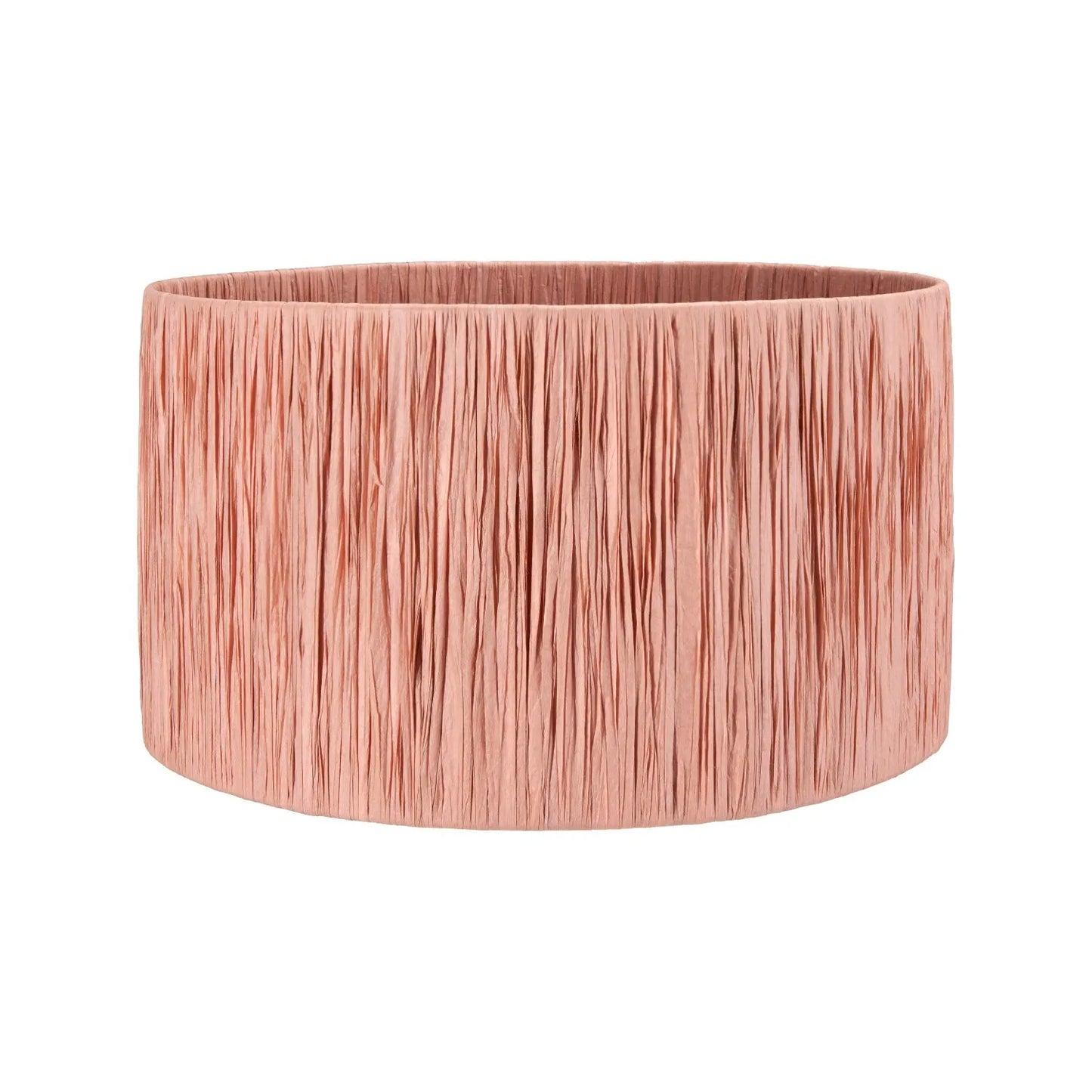 Apricot Peach Raffia Drum Lampshade with Wrapped Textured Finish – Light Shade for Ceiling Table & Floor Lamps 45cm/18in - Click Style
