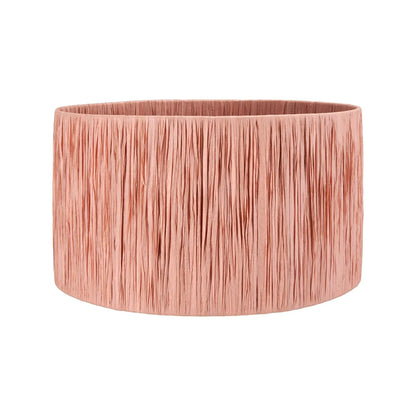 Apricot Peach Raffia Drum Lampshade with Wrapped Textured Finish – Light Shade for Ceiling Table & Floor Lamps 45cm/18in - Click Style