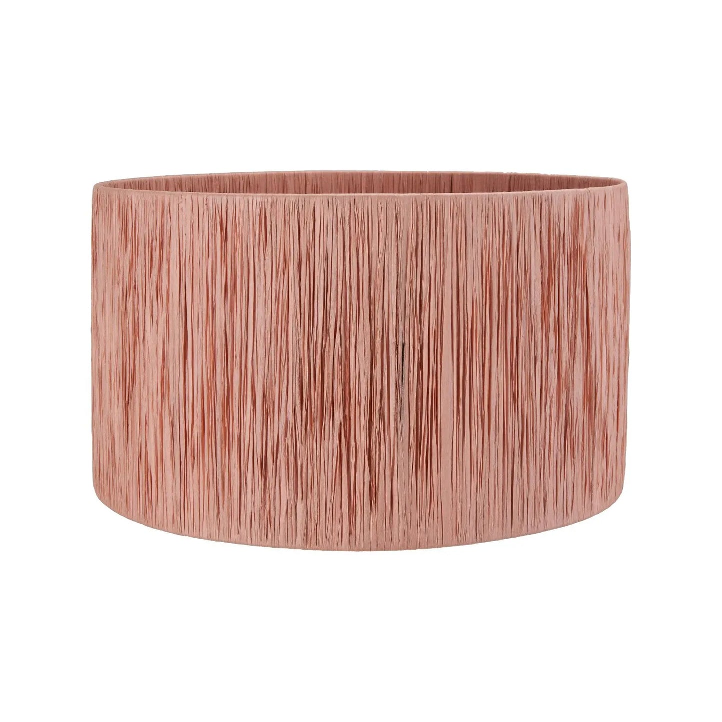 Apricot Peach Raffia Drum Lampshade with Wrapped Textured Finish – Light Shade for Ceiling Table & Floor Lamps 40cm/16in - Click Style