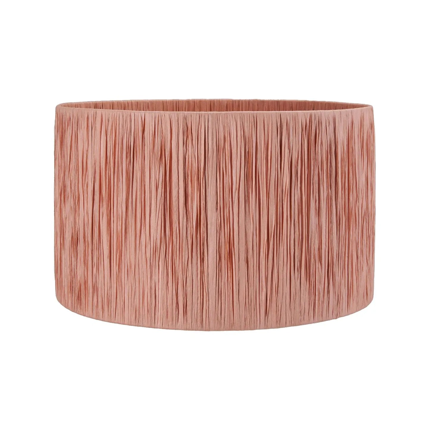 Apricot Peach Raffia Drum Lampshade with Wrapped Textured Finish – Light Shade for Ceiling Table & Floor Lamps 35cm/14in - Click Style
