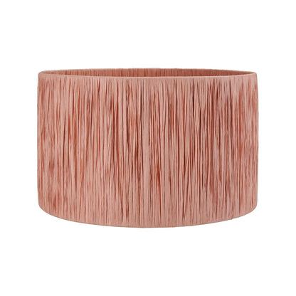 Apricot Peach Raffia Drum Lampshade with Wrapped Textured Finish – Light Shade for Ceiling Table & Floor Lamps 35cm/14in - Click Style