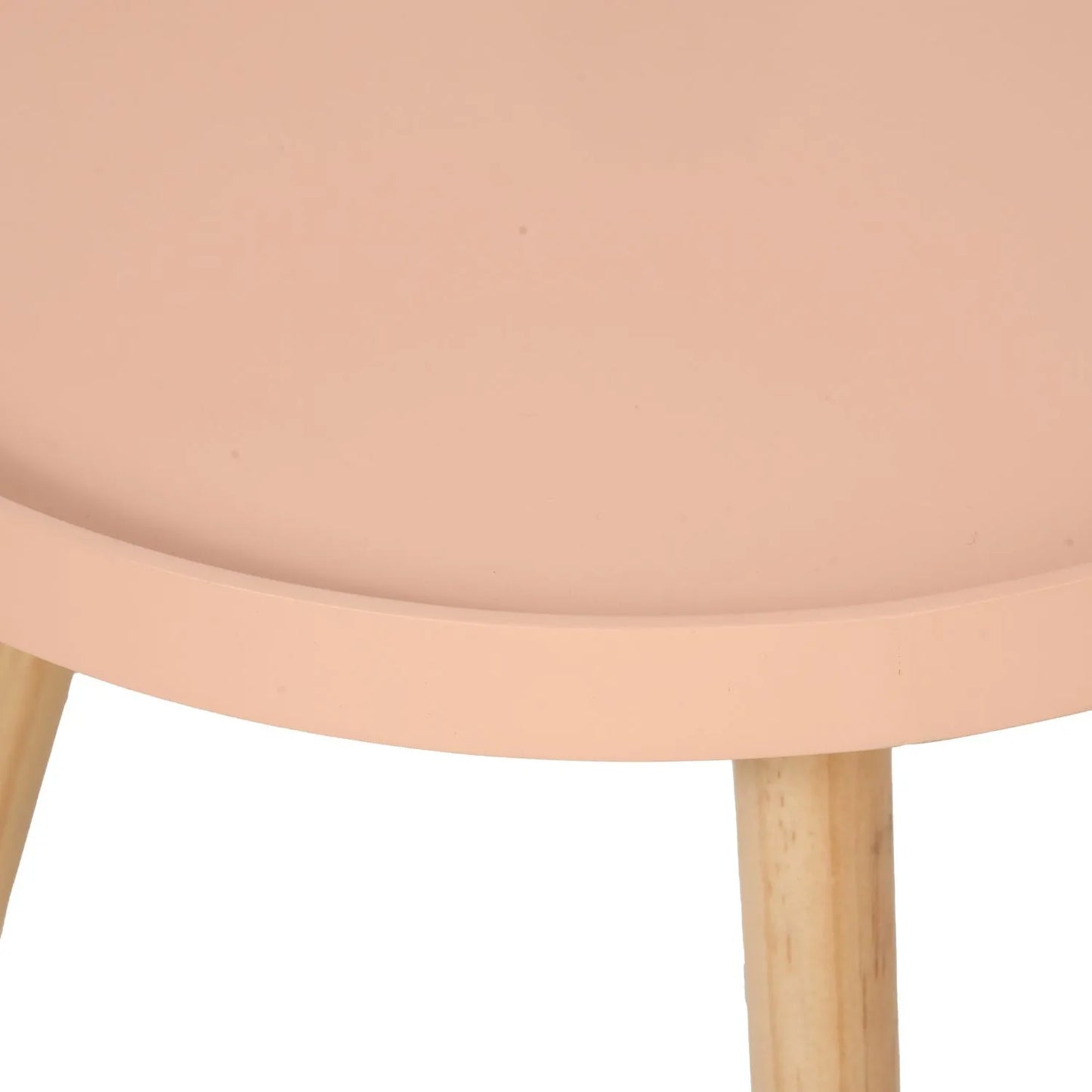 Apricot Peach Round Tripod Side Table with Pine Wooden Legs – Small Bedside or Coffee Table 43.5x41cm - Click Style