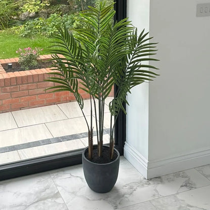 Artificial Areca Palm Plant 120cm Tall Showing Realistic Green Fronds in Customer Home | Click Style