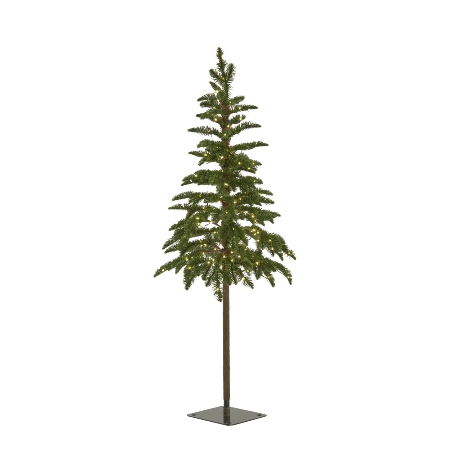 Artificial Green 4ft Pre-Lit Christmas Tree with 200 Warm White LED Lights – Slim Space-Saving Faux Fir 120x50x50cm | Click Style
