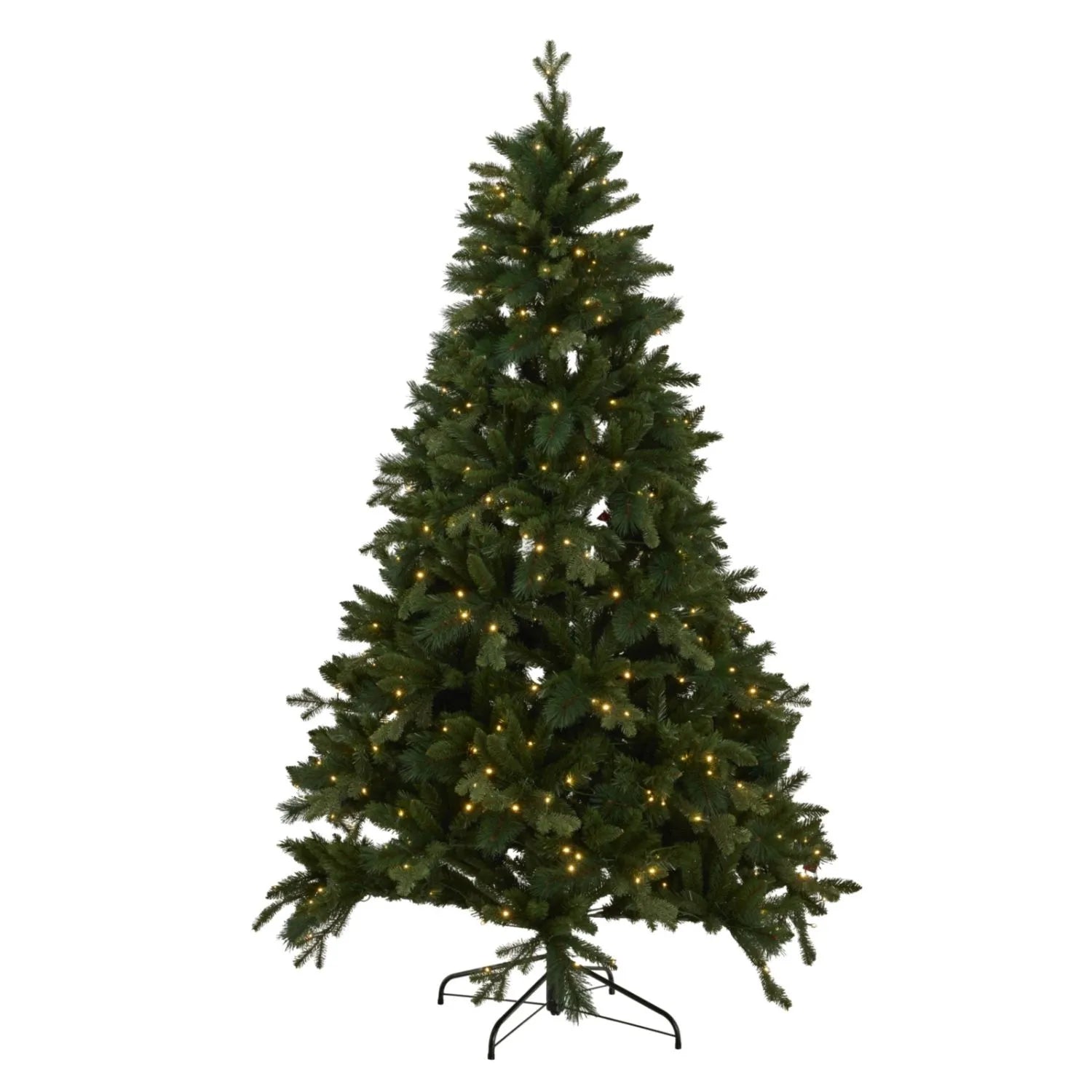 Artificial Green 7ft Pre-Lit Christmas Tree with 400 Brilliant LED Lights – Realistic Faux Forest Fir | Click Style