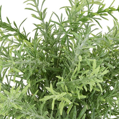 Artificial Rosemary Plant in Grey Stone-Effect Pot with Realistic Green Foliage – Lifelike Faux Potted Herb 24x24x24cm close-up showing dense rosemary-style leaves in natural light and dark green tones | Click Style