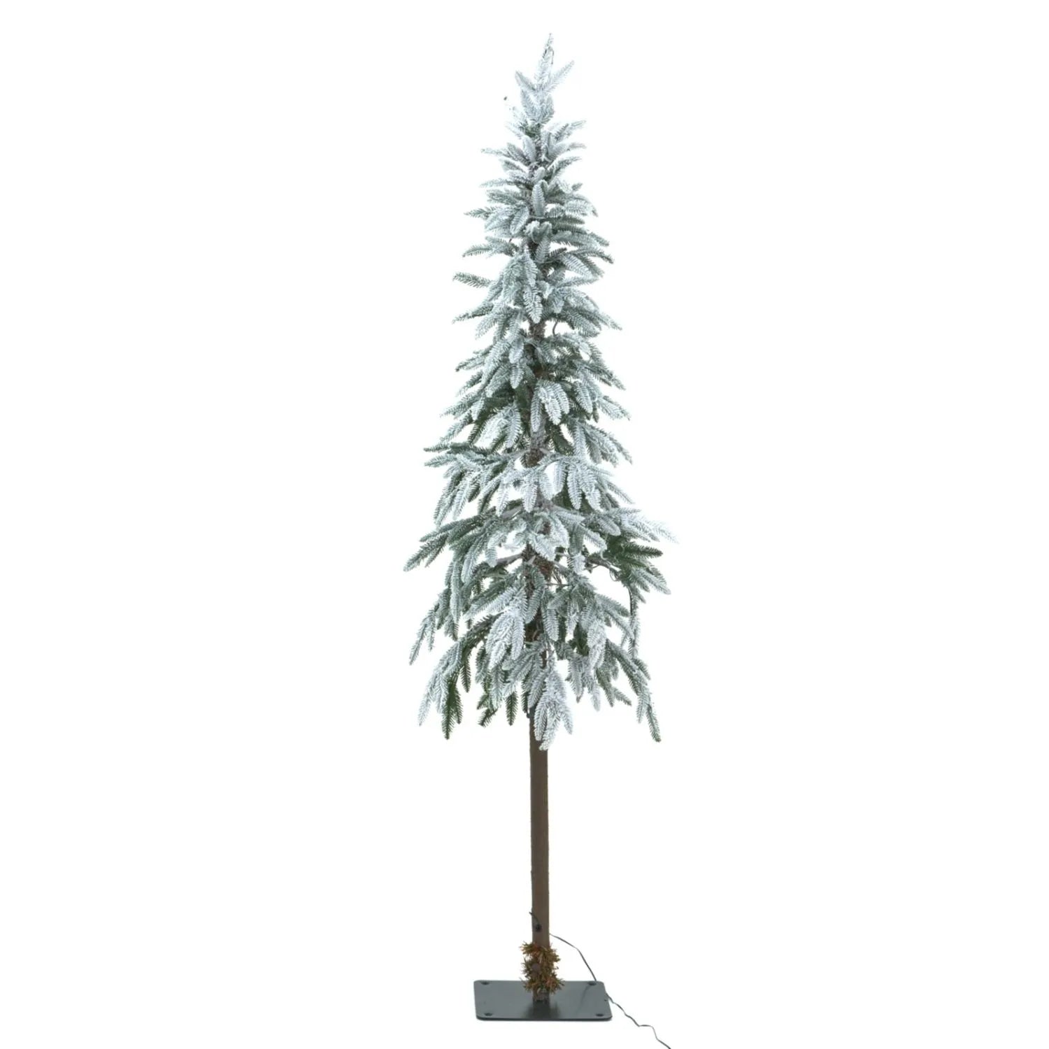Artificial Snowy 6ft Pre-Lit Christmas Tree with 350 Warm White LED Lights – Slim Snow-Dusted Faux Fir | Click Style