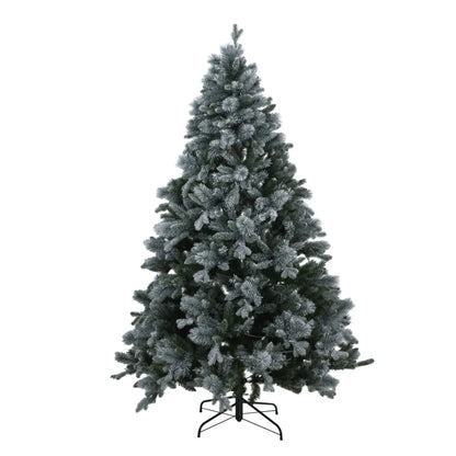 Artificial Snowy 7ft Pre-Lit Christmas Tree with 400 Warm White LED Lights – Realistic Snow-Dusted Faux Fir Tree | Click Style