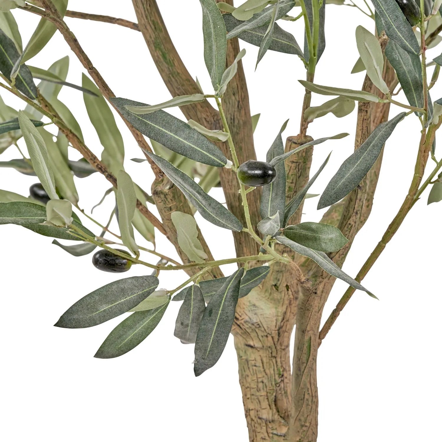 Artificial Tall Olive Tree in Taupe Pot with Black Olives – Realistic Faux Potted Indoor Plant Greenery Decor 210x120x120cm - Click Style