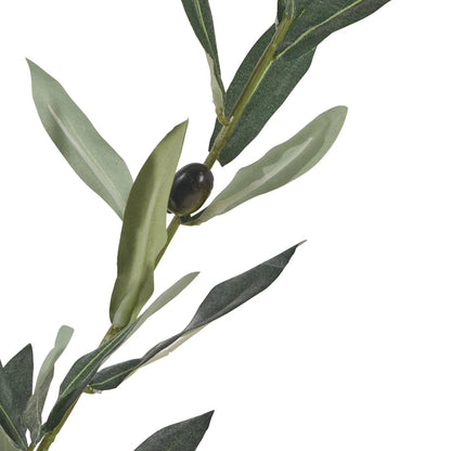 Artificial Tall Olive Tree in White Pot with Black Olives – Realistic Faux Potted Indoor Plant Greenery Decor 150x90x90cm - Click Style