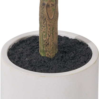 Artificial Tall Olive Tree in White Pot with Black Olives – Realistic Faux Potted Indoor Plant Greenery Decor 150x90x90cm - Click Style