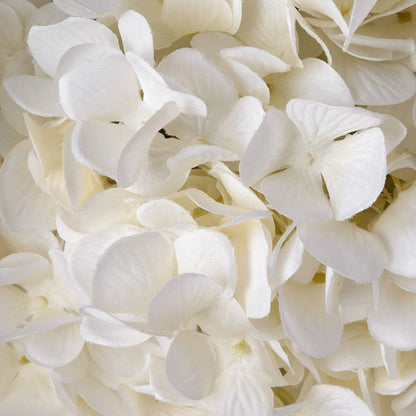 Artificial White Hydrangea with Long Stem & Oversized Bloom – Large Lifelike Faux White Hydrangea Flower with Realistic Green Foliage 73cm – White Petal Texture Close-Up | Click Style