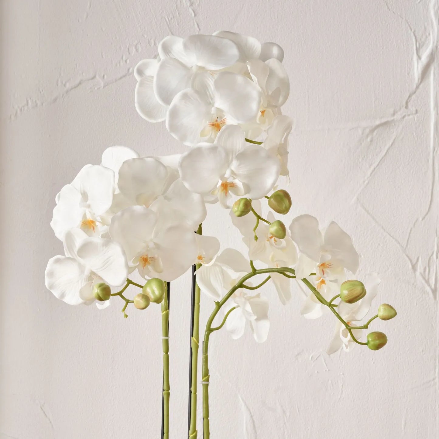 Artificial White Orchid Plant with Moss-Effect Base – Realistic Tabletop Faux Flowers for Indoor Decor 80x35x35cm - Click Style