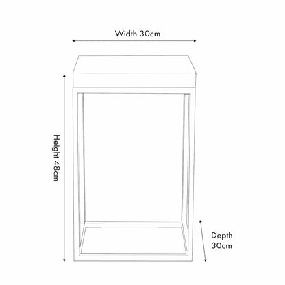 Beige Polished Granite Square Side Table With Burnished Gold Metal Legs – Modern Stone-Top Occasional Table Dimensions 48x30x30cm | Click Style