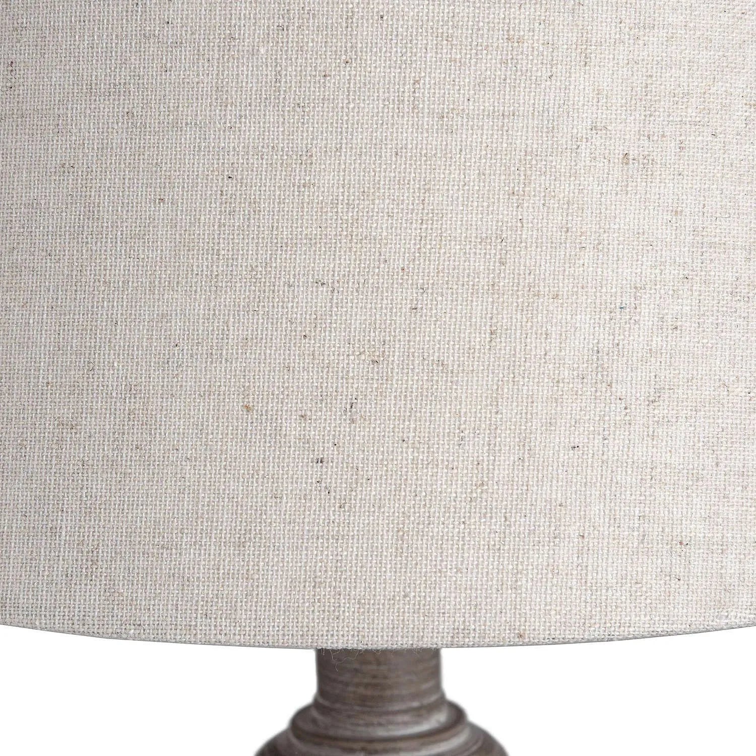 Beige & Brown Rustic Candlestick Table Lamp with Distressed Wooden Base & Tapered Linen Shade 53x25cm - Click Style