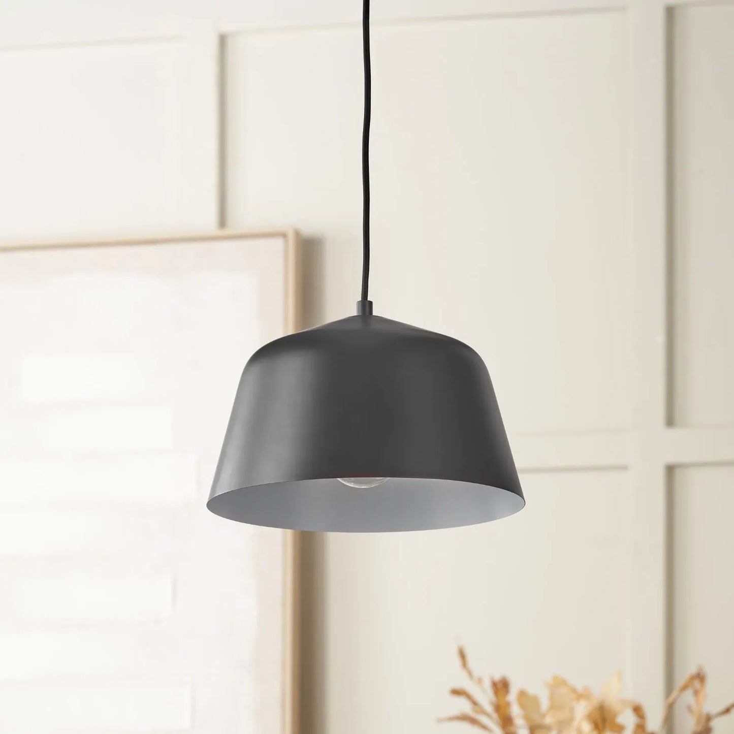 Black Adjustable Retro Pendant Ceiling Light with Metal Dome Shade – Modern Hanging Suspension Lamp 122x29x29cm | Click Style