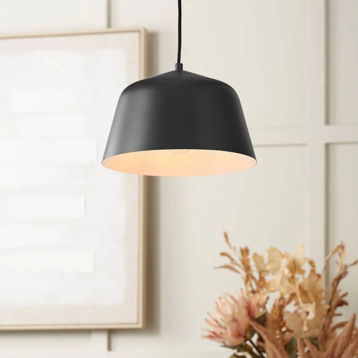 Black Adjustable Retro Pendant Ceiling Light with Metal Dome Shade – Modern Hanging Suspension Lamp 122x29x29cm | Click Style