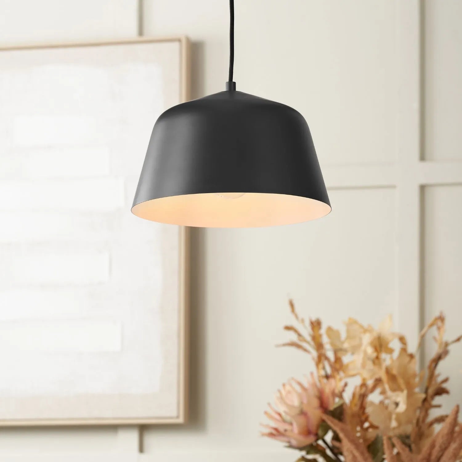 Black Adjustable Retro Pendant Ceiling Light with Metal Dome Shade – Modern Hanging Suspension Lamp 122x29x29cm | Click Style