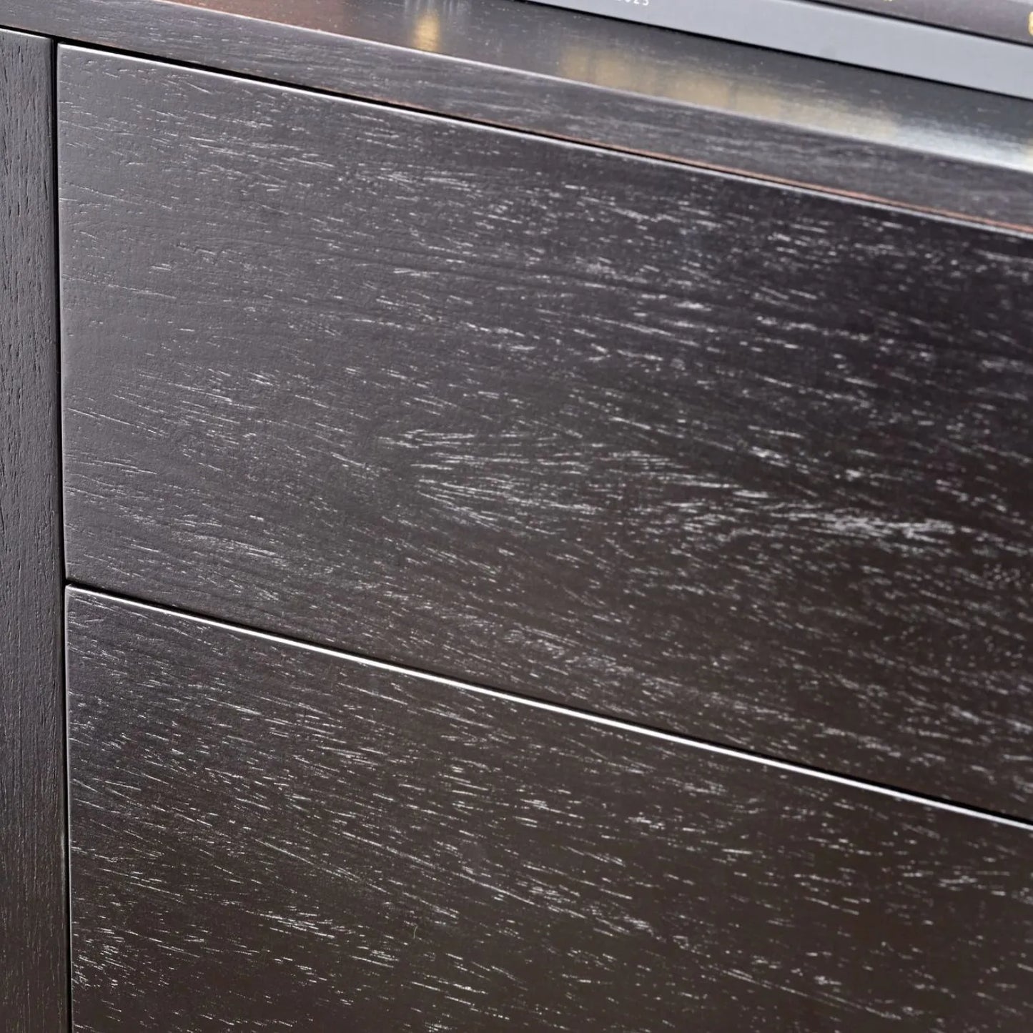 Black Ash Veneer 2 Door Low Sideboard with Internal Shelves, Curved Edges & Tapered Black Metal Legs – Scandinavian Style Wooden Storage Unit 47x120x34cm | Click Style