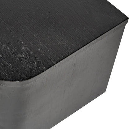 Black Ash Veneer 2 Door Low Sideboard with Internal Shelves, Curved Edges & Tapered Black Metal Legs – Scandinavian Style Wooden Storage Unit 47x120x34cm | Click Style