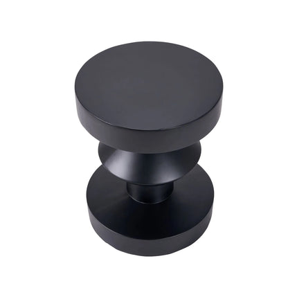 Black Fibrestone Sculptural Pedestal Side Table – Modern Round Accent & Occasional Table 50x40x40cm - Click Style