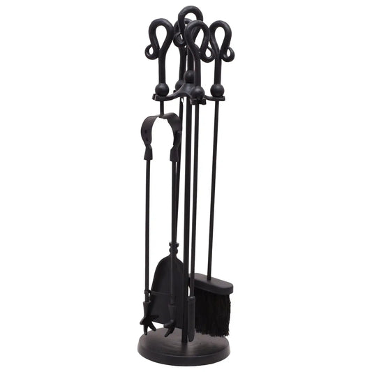 Black Hook Handled Fireside Companion Set - Click Style