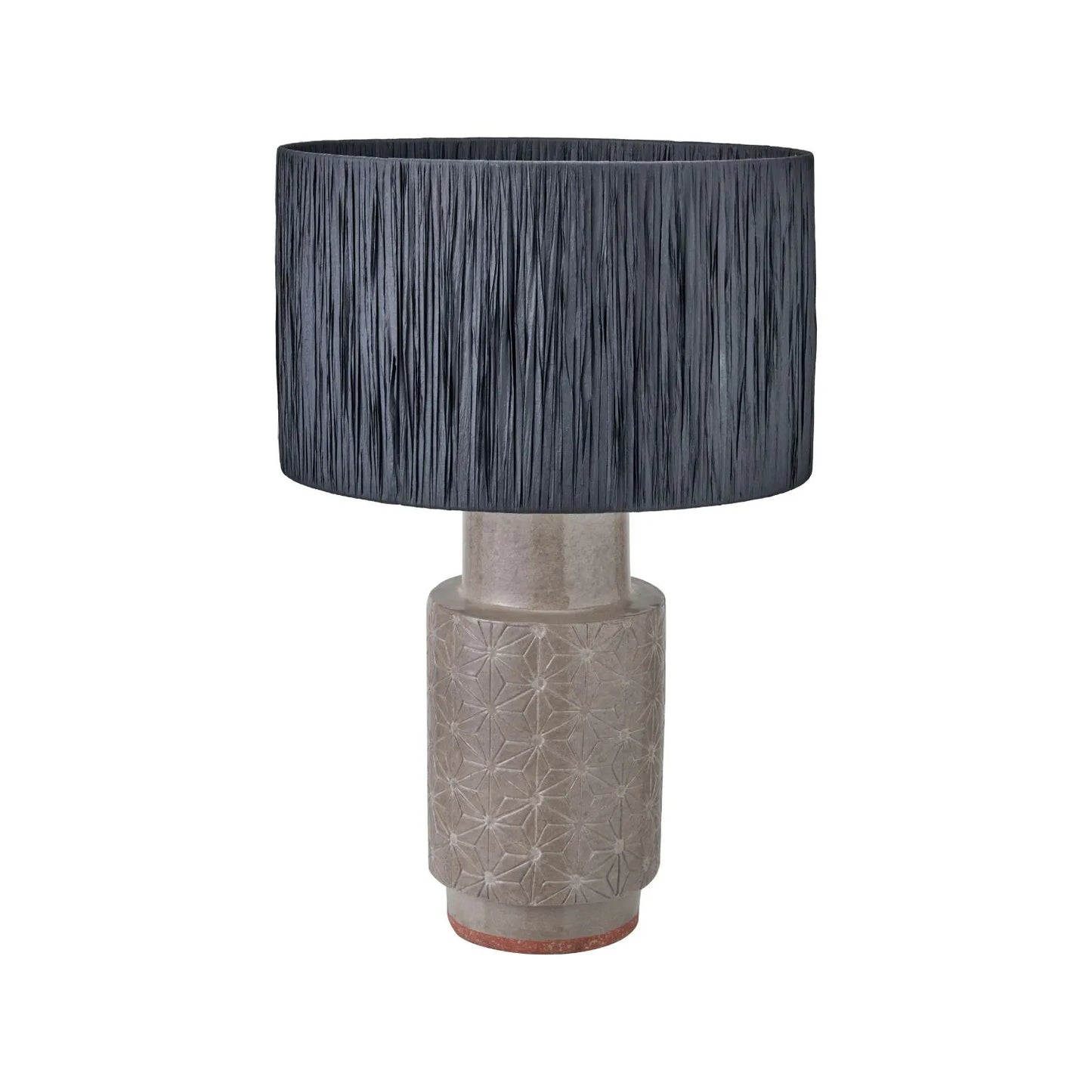 Black Raffia Drum Lampshade with Wrapped Textured Finish – Light Shade for Ceiling Table & Floor Lamps 40cm/16in - Click Style