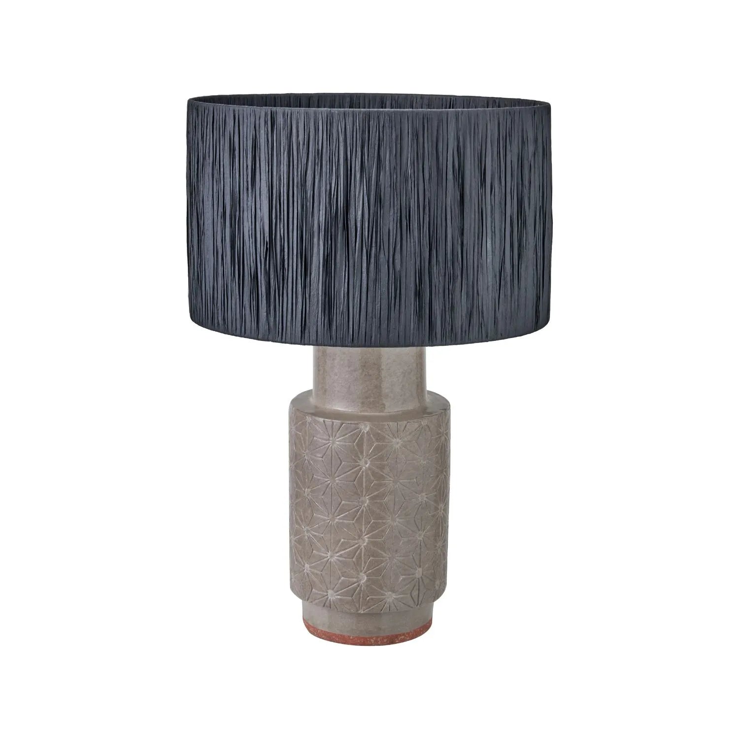 Black Raffia Drum Lampshade with Wrapped Textured Finish – Light Shade for Ceiling Table & Floor Lamps 40cm/16in - Click Style