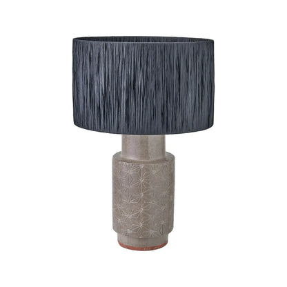 Black Raffia Drum Lampshade with Wrapped Textured Finish – Light Shade for Ceiling Table & Floor Lamps 40cm/16in - Click Style