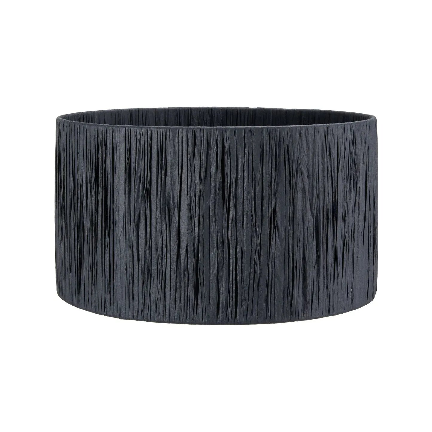 Black Raffia Drum Lampshade with Wrapped Textured Finish – Light Shade for Ceiling Table & Floor Lamps 30cm/12in - Click Style