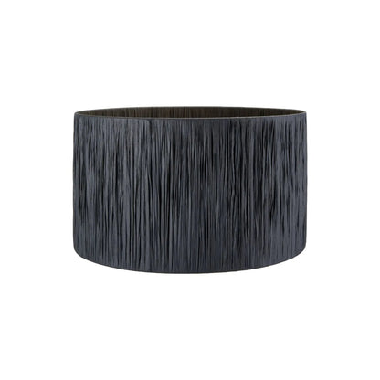Black Raffia Drum Lampshade with Wrapped Textured Finish – Light Shade for Ceiling Table & Floor Lamps 40cm/16in - Click Style