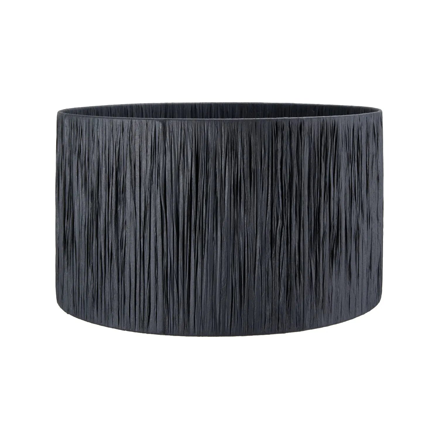Black Raffia Drum Lampshade with Wrapped Textured Finish – Light Shade for Ceiling Table & Floor Lamps 45cm/18in - Click Style