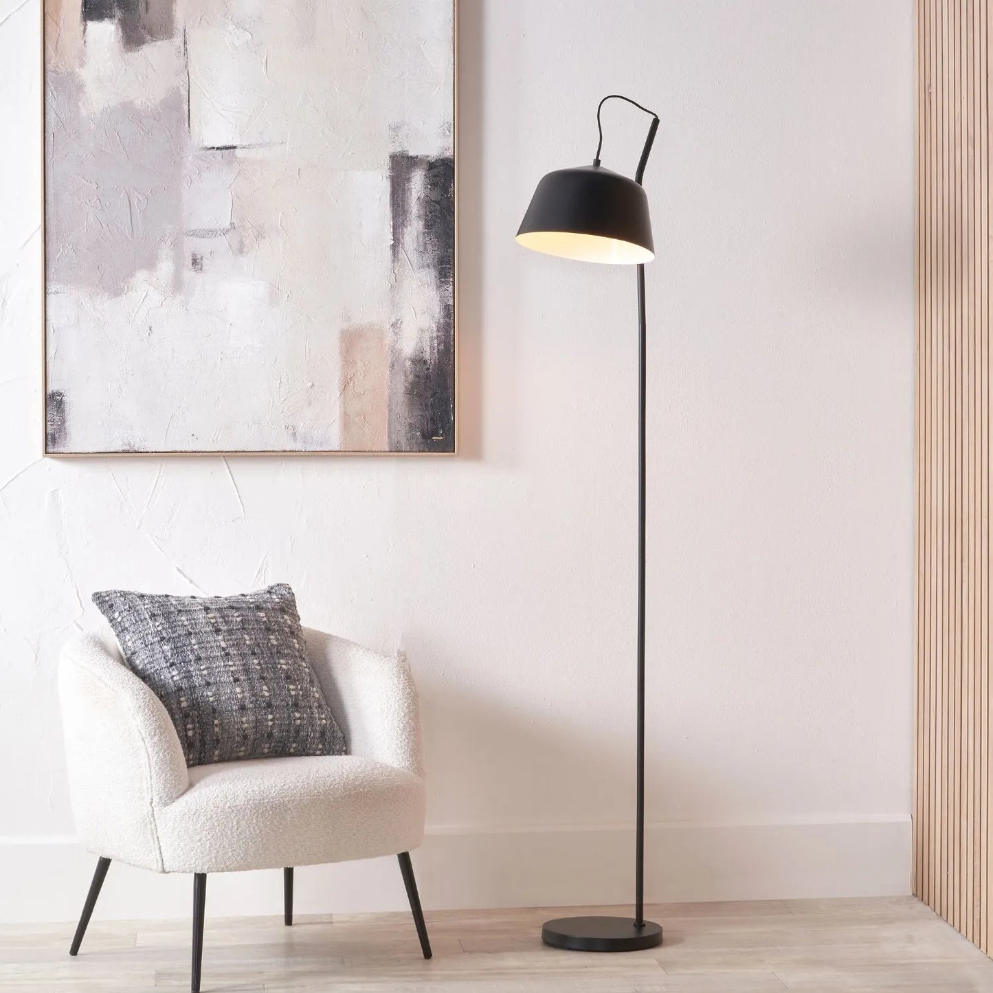 Black Retro Task Floor Lamp with Adjustable Metal Dome Shade – Modern Reading Light 172x30x38cm | Standard Lamp | Click Style