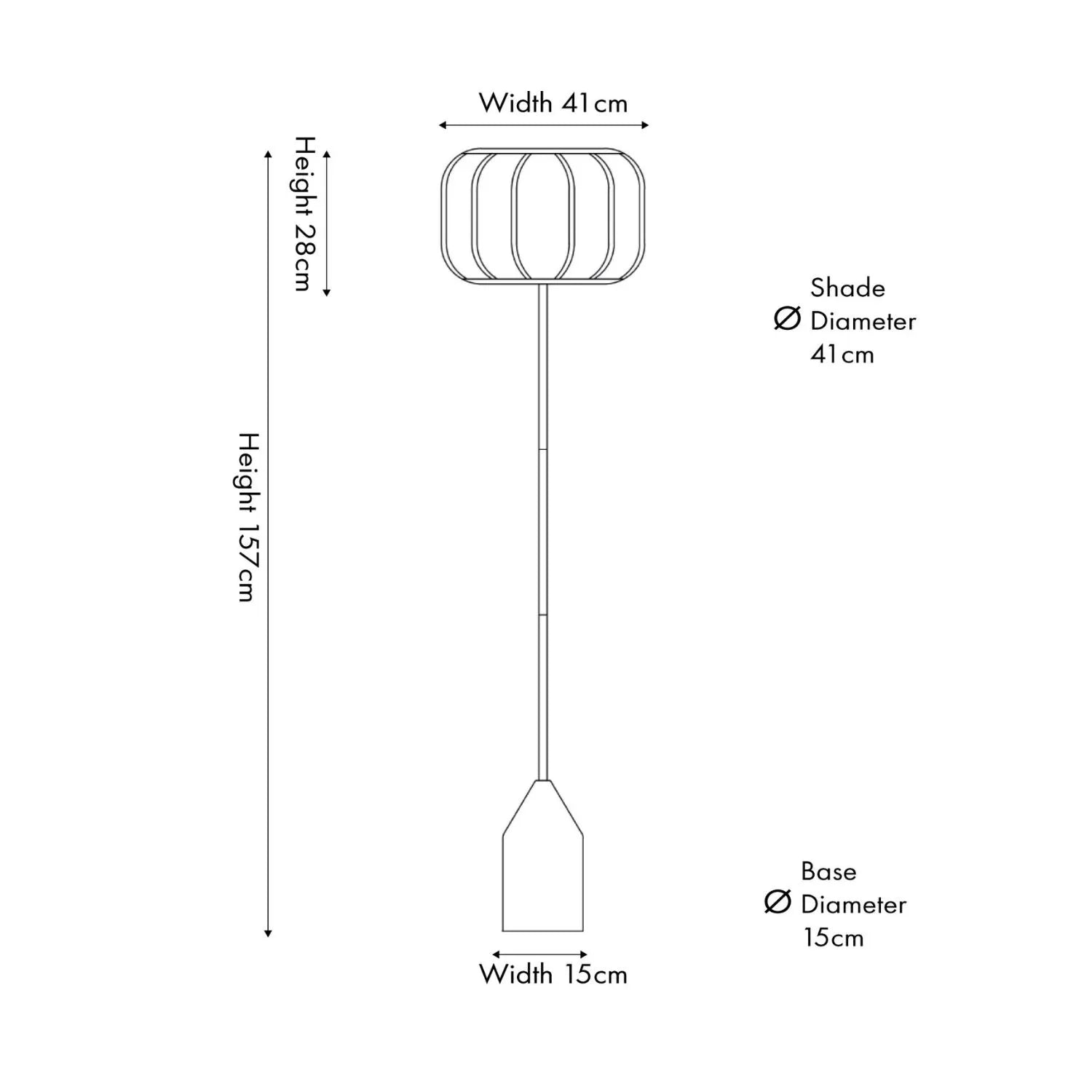 Black Sculptural Metal Floor Lamp with Structured Natural Linen Rounded Squat Shade – Contemporary Cream & Black Freestanding Floor Lamp Dimensions 157x41x41cm | Click Style