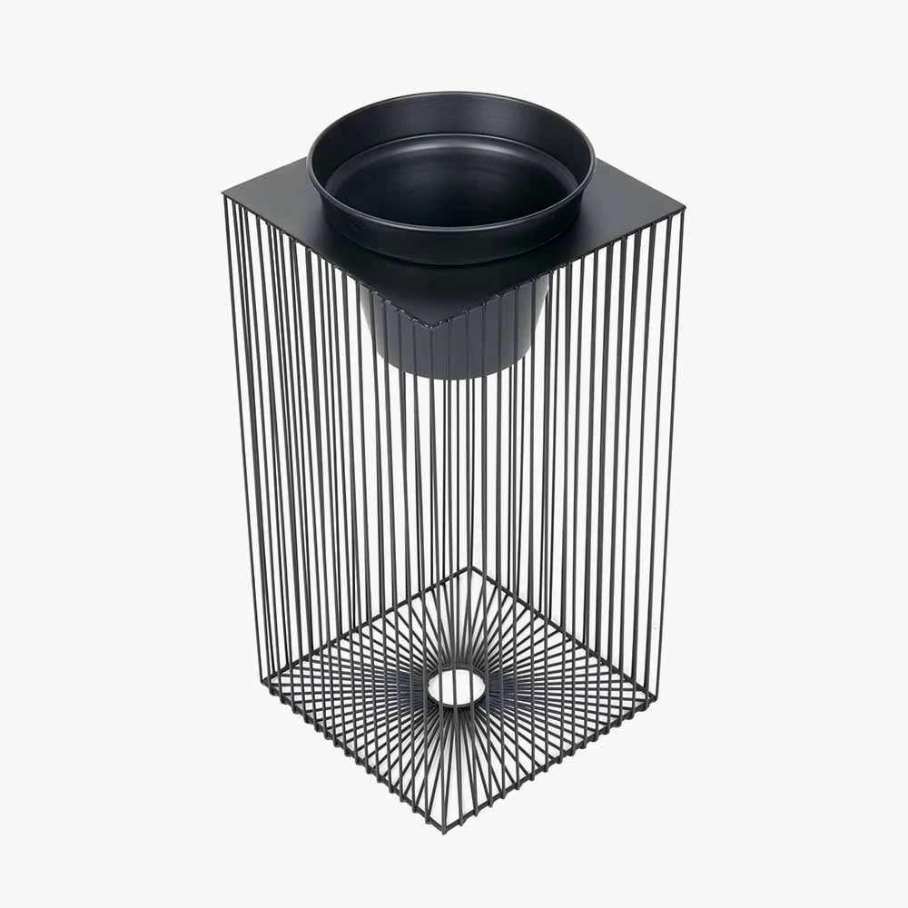 floor plant stand indoor wire Black Wire Frame Planter with Pot – Modern Decorative Metal Plant Stan – Click Style