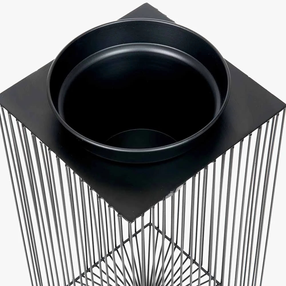 floor plant stand indoor wire Black Wire Frame Planter with Pot – Modern Decorative Metal Plant Stan – Click Style