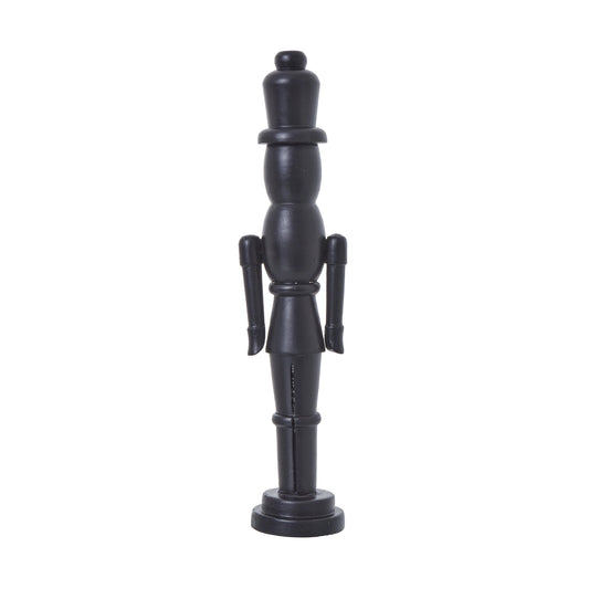 Black Wooden Soldier Nutcracker Ornament 50x12cm – Floor Standing Festive Christmas Decoration - Click Style