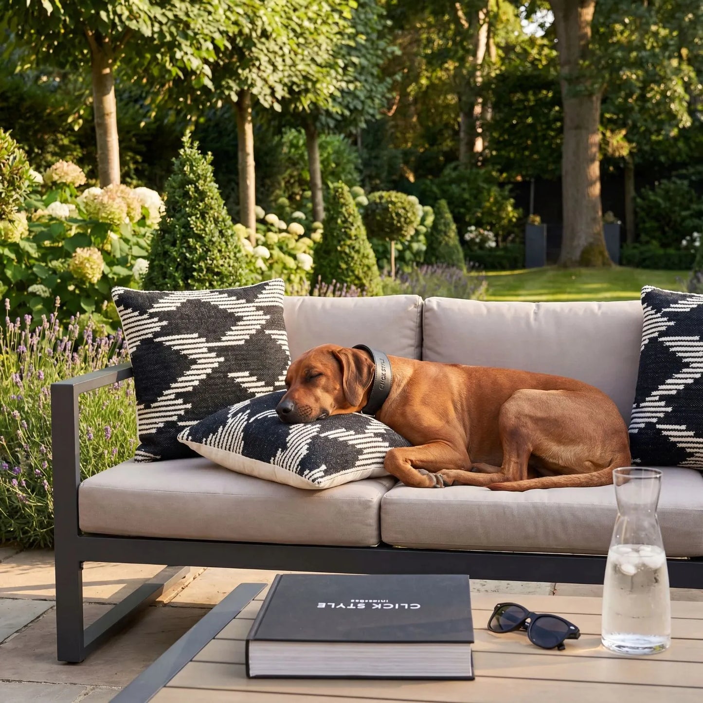 Black & White Square Indoor Outdoor Cushion with Aztec Pattern – Recycled Weather-Resistant & Durable 45x45x10cm – Geometric Garden Scatter Cushion for Patios, Balconies, Conservatories, Garden Furniture & Indoor Seating Areas | Click Style