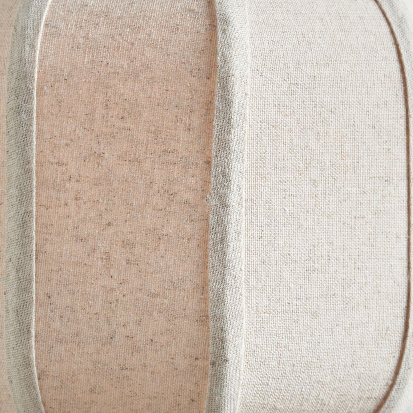 Black Sculptural Metal Table Lamp with Structured Natural Linen Rounded Squat Shade – Contemporary Cream & Black Bedside and Side Table Light 66x34x34cm | Click Style