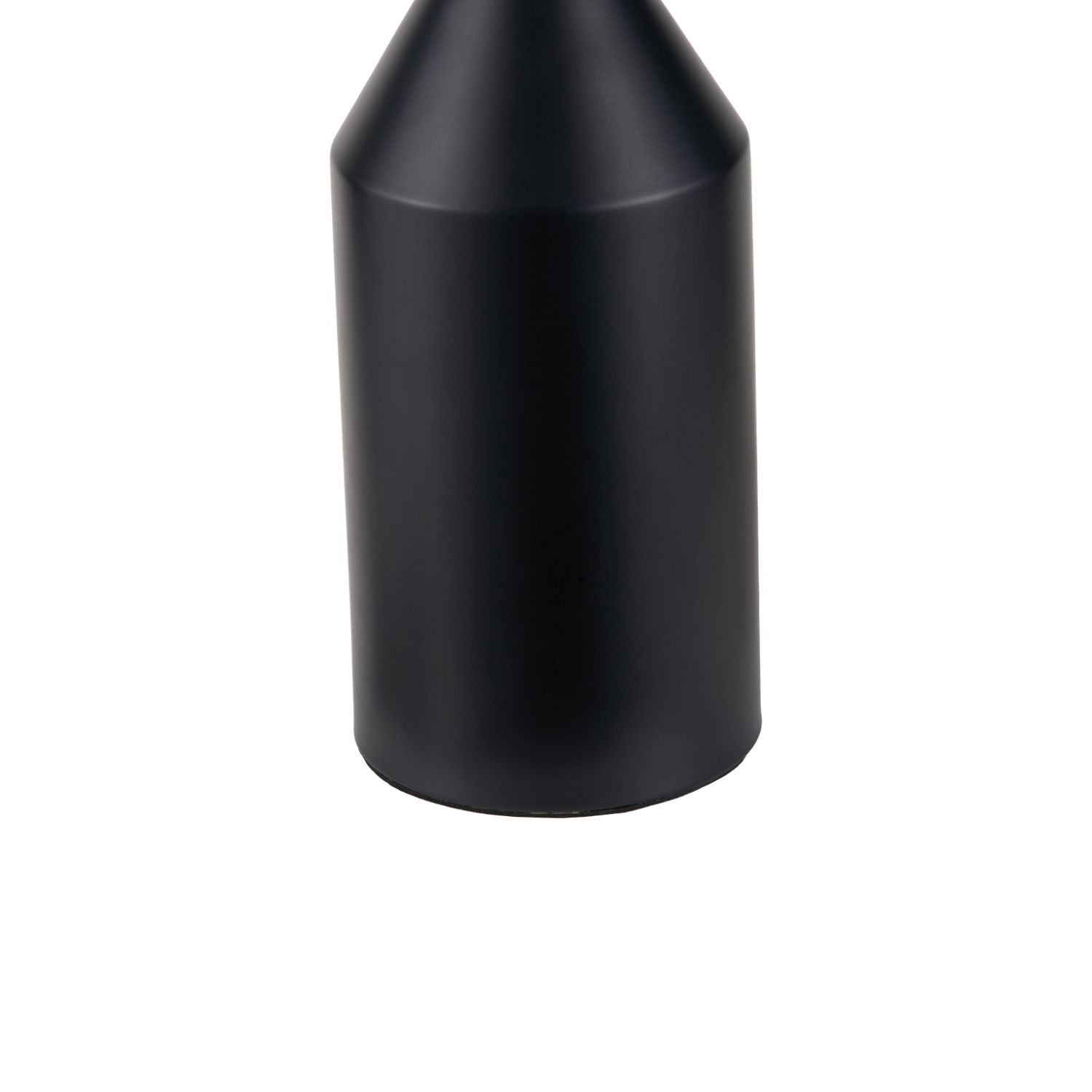 Black Sculptural Metal Table Lamp with Structured Natural Linen Rounded Squat Shade – Contemporary Cream & Black Bedside and Side Table Light 66x34x34cm | Click Style