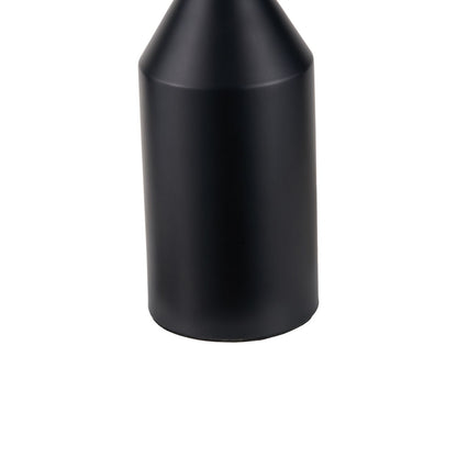 Black Sculptural Metal Table Lamp with Structured Natural Linen Rounded Squat Shade – Contemporary Cream & Black Bedside and Side Table Light 66x34x34cm | Click Style