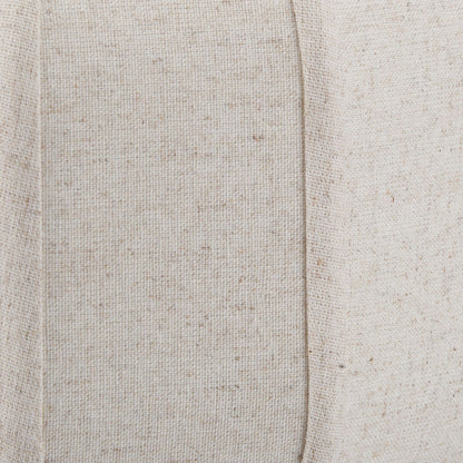 Black Sculptural Metal Table Lamp with Structured Natural Linen Rounded Squat Shade – Contemporary Cream & Black Bedside and Side Table Light 66x34x34cm | Click Style