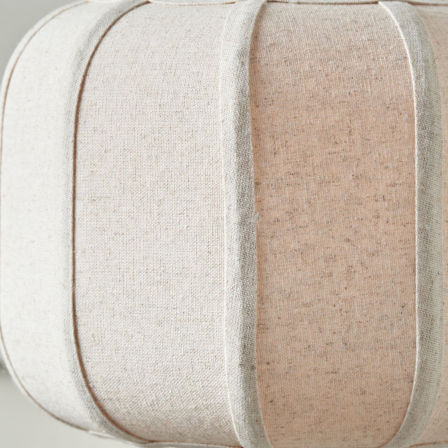 Black Sculptural Metal Table Lamp with Structured Natural Linen Rounded Squat Shade – Contemporary Cream & Black Bedside and Side Table Light 66x34x34cm | Click Style