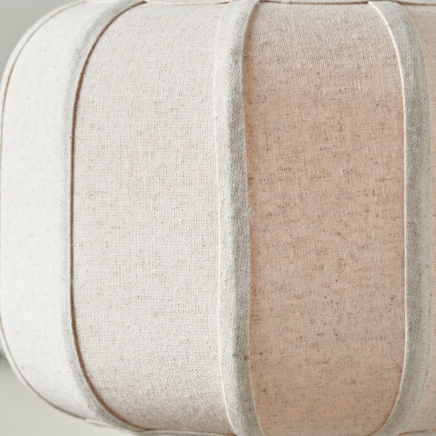 Black Sculptural Metal Table Lamp with Structured Natural Linen Rounded Squat Shade – Contemporary Cream & Black Bedside and Side Table Light 66x34x34cm | Click Style